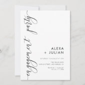 スタイリッシュレタリング婚約パーティ 招待状 (正面)