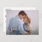 スタイリッシュレタリング日付はがきを保存 ポストカード (正面/裏面)