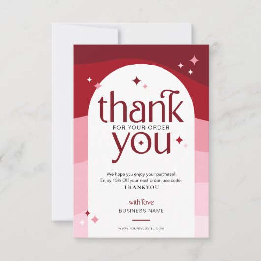 スタイリッシュレトロありがとうございましたBusiness Package Insert サンキューカード (正面)