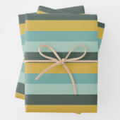 スタイリッシュレトロとヴィンテージの横向きストライプ ラッピングペーパーシート (インサイチュ)
