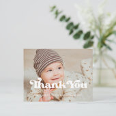 スタイリッシュレトロな赤ちゃんシャワー感謝していユー ポストカード (スタンド正面)