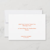 スタイリッシュレトロオレンジGroovyスクリプ結婚ト サンキューカード (裏面)