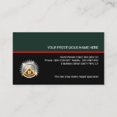 スタイリッシュレトログリーンブラックマニキュア層 名刺 (裏面)