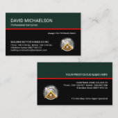 スタイリッシュレトログリーンブラックマニキュア層 名刺 (正面/裏面)