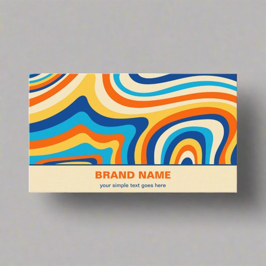 スタイリッシュレトロサイケデリックグルーヴカラフル抽象芸術 名刺
