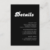 スタイリッシュレトロブラック&ホワイト結婚ズ詳細 エンクロージャーカード (正面)