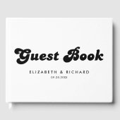 スタイリッシュレトロブラック&ホワイト結婚ズ ゲストブック (正面)