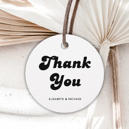 スタイリッシュレトロブラック&ホワイト結婚ズ フェイバータグ