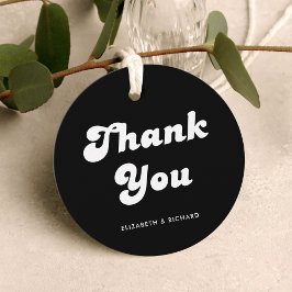 スタイリッシュレトロブラック&ホワイト結婚ズ フェイバータグ