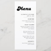 スタイリッシュレトロブラック&ホワイト結婚ズ メニュー (正面)