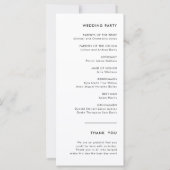 スタイリッシュレトロブラック&ホワイト結婚式 プログラム (裏面)