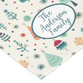 スタイリッシュレトロミニマルの木柄 ミディアムテーブルランナー (コーナー)