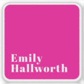 スタイリッシュレトロモダンレタリング | 編集可能ピンク シール (正面)