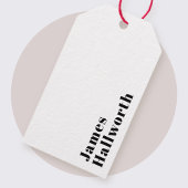 スタイリッシュレトロモダンレタリング | 編集可能ブラック ギフトタグ