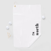 スタイリッシュレトロモダンレタリング | 編集可能ブラック ゴルフタオル (インサイチュ)