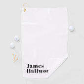 スタイリッシュレトロモダンレタリング | 編集可能ブラック ゴルフタオル (インサイチュ)