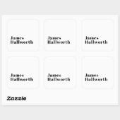 スタイリッシュレトロモダンレタリング | 編集可能ブラック スクエアシール (シート)