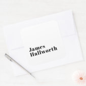 スタイリッシュレトロモダンレタリング | 編集可能ブラック スクエアシール (封筒)