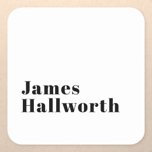 スタイリッシュレトロモダンレタリング   編集可能ブラック スクエアシール