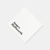 スタイリッシュレトロモダンレタリング | 編集可能ブラック スタンダードカクテルナプキン (角)