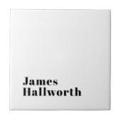 スタイリッシュレトロモダンレタリング | 編集可能ブラック タイル (正面)