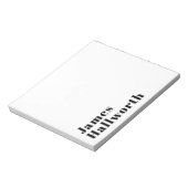 スタイリッシュレトロモダンレタリング | 編集可能ブラック ノートパッド (回転)