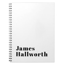 スタイリッシュレトロモダンレタリング | 編集可能ブラック ノートブック