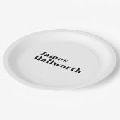 スタイリッシュレトロモダンレタリング | 編集可能ブラック ペーパープレート (アングル)