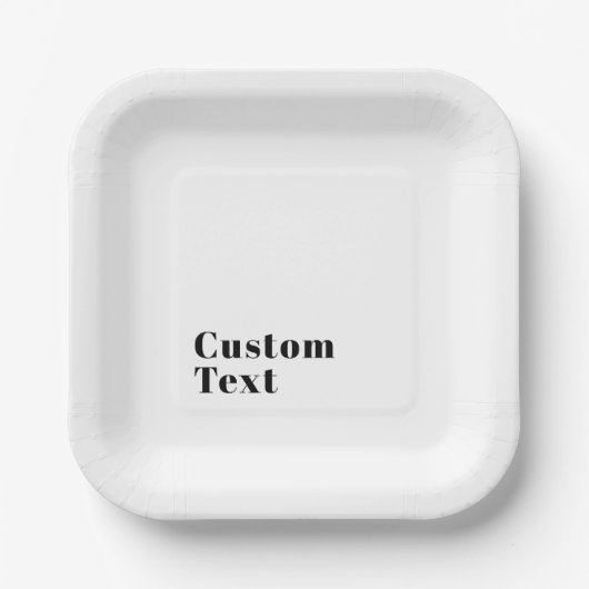 スタイリッシュレトロモダンレタリング | 編集可能ブラック ペーパープレート (正面)