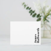 スタイリッシュレトロモダンレタリング | 編集可能ブラック ポストカード (スタンド正面)