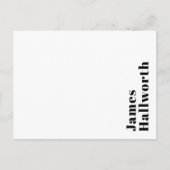 スタイリッシュレトロモダンレタリング | 編集可能ブラック ポストカード (正面)