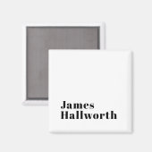 スタイリッシュレトロモダンレタリング | 編集可能ブラック マグネット (正面/裏面)