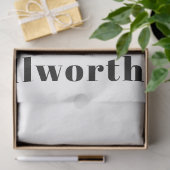 スタイリッシュレトロモダンレタリング | 編集可能ブラック 薄葉紙 (ギフト)