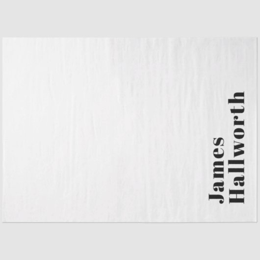 スタイリッシュレトロモダンレタリング | 編集可能ブラック 薄葉紙 (正面)