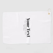 スタイリッシュレトロモダン文字 | ブラック&ホワイト ゴルフタオル (横)