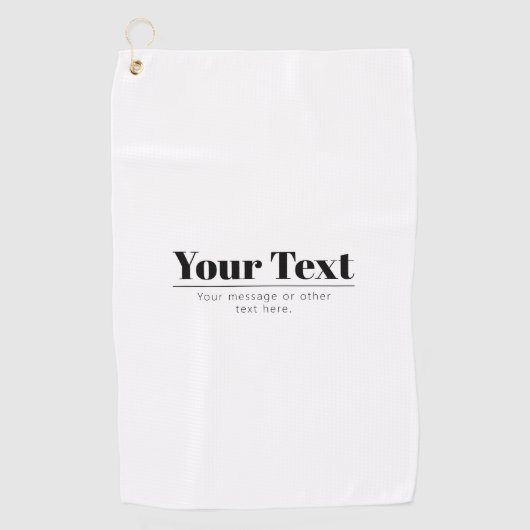 スタイリッシュレトロモダン文字 | ブラック&ホワイト ゴルフタオル (正面)