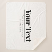 スタイリッシュレトロモダン文字 | ブラック&ホワイト シェルパブランケット (正面)