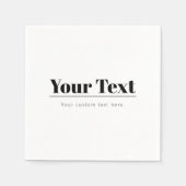 スタイリッシュレトロモダン文字 | ブラック&ホワイト スタンダードカクテルナプキン (正面)