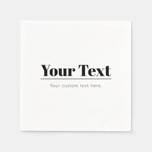 スタイリッシュレトロモダン文字 | ブラック&ホワイト スタンダードカクテルナプキン (正面)