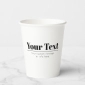 スタイリッシュレトロモダン文字 | ブラック&ホワイト 紙コップ (裏面)