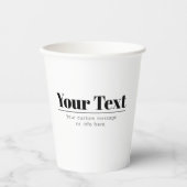スタイリッシュレトロモダン文字 | ブラック&ホワイト 紙コップ (正面)