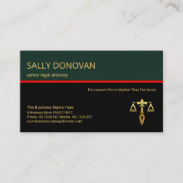 スタイリッシュレトロレイヤ赤線の法務コンサルタント 名刺