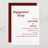 スタイリッシュレトロ婚約パーティ招待状 招待状 (正面/裏面)