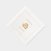 スタイリッシュレトロ結婚金ゴールド 箔ナプキン (右)