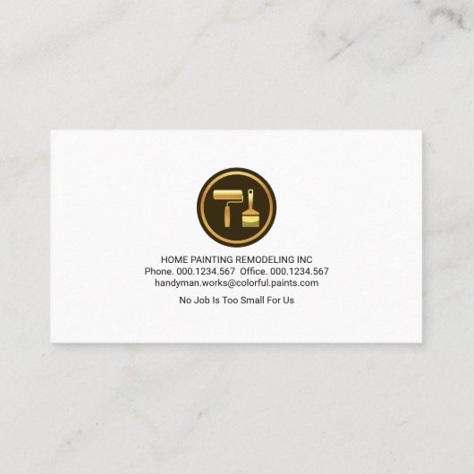 スタイリッシュレトロ金ゴールドカバー金ゴールド波画家 名刺 (裏面)