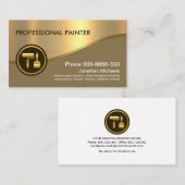 スタイリッシュレトロ金ゴールドカバー金ゴールド波画家 名刺 (正面/裏面)