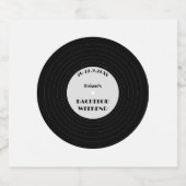 スタイリッシュレトロ音楽レコードバチュラーパーティ リキュールボトルラベル (シングルラベル)