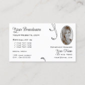 スタイリッシュロゴ華美と写真を含む白黒 名刺 (裏面)