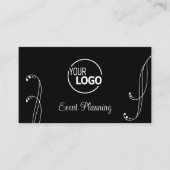 スタイリッシュロゴ華美と写真を含む白黒 名刺 (正面)