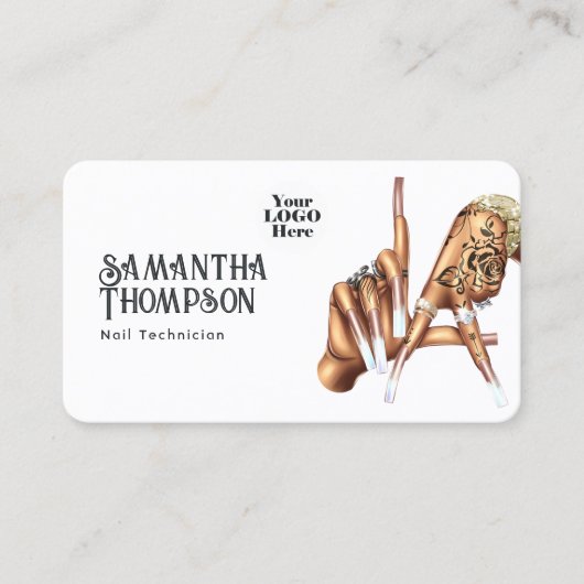 スタイリッシュロサンゼルスネイルサロンブランディングデザイン 名刺 (正面)